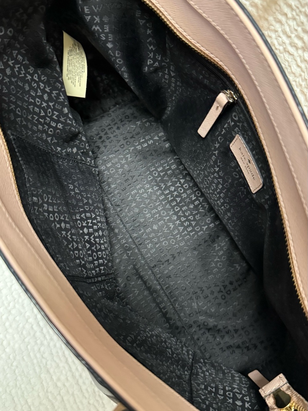 Kate Spade | Blush Pink & Black Tote Bag with Matching Wallet - Picture 3 of 13
